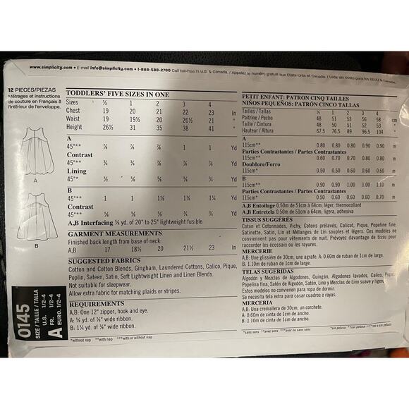 New Look Project Runway Workroom #0145 Toddler Dresses Size 1/2-4 UNCUT - Picture 2 of 3